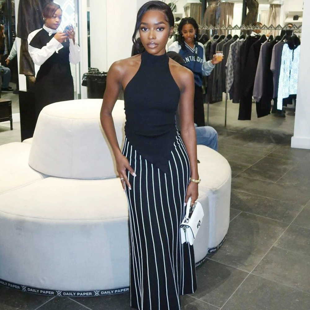 ZARA African Fashion Sleeveless Top Striped Skirt Set for Women